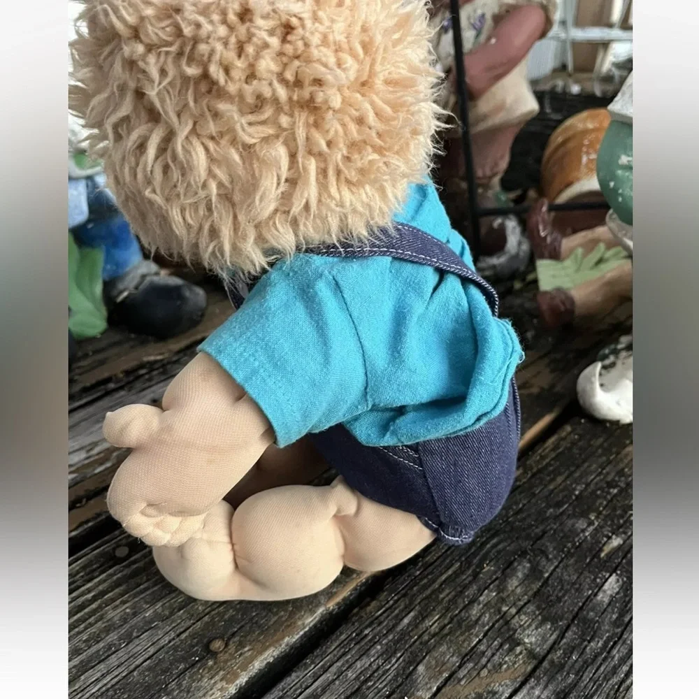 Cabbage Patch Kids Boy Blonde Blue Eyes Freckles Dimples Overalls Vintage 80s